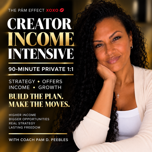 Build A Personalized Creator Income Strategy In A Private 90-Minute Zoom With Coach Pam. Leave With Clear Priorities And A 30-Day Action Plan.
